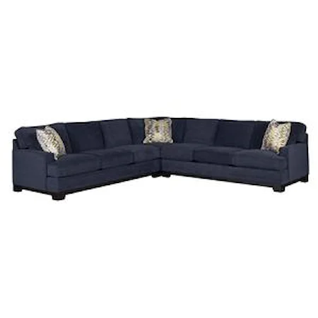 Contemporary 3-Piece Sectional Sofa with Pluma Plush  Cushions